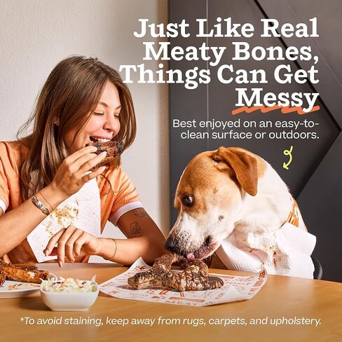 مضغ WOOF HonestChew Meaty Antler للكلاب - مصنوع من طبقة خارجية من لحم البقر الحقيقي ومكونات نباتية طبيعية - مقاومة للشظايا - أكثر أمانًا من الجلود الخام وعظام الكلاب - متوسط in Kuwait