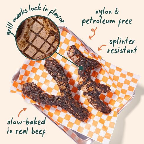 مضغ WOOF HonestChew Meaty Antler للكلاب - مصنوع من طبقة خارجية من لحم البقر الحقيقي ومكونات نباتية طبيعية - مقاومة للشظايا - أكثر أمانًا من الجلود الخام وعظام الكلاب - متوسط in Kuwait