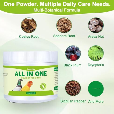 All in One Medicine Powder for Pigeon Parrots Canary Finches Parakeet Cockatiels Aviary Birds, Helps Maintain Digestive Balance Overall Vitality, Drinking Water Additive Wellness Support Powder in Kuwait