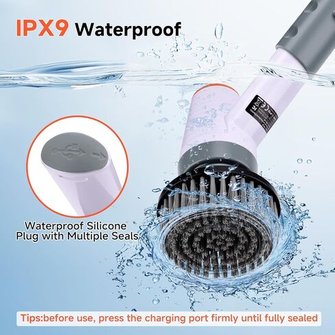 تنظيف حوض السمك الكهربائي IPX9 من Fishkeeper، جهاز تنظيف كهربائي يدور لخزان الأسماك مع 8 رؤوس فرشاة قابلة للاستبدال، لاسلكي مع 3 سرعات قابلة للتعديل ومقبض قابل للفصل، شاشة عرض بطارية قابلة لإعادة الشحن in Kuwait