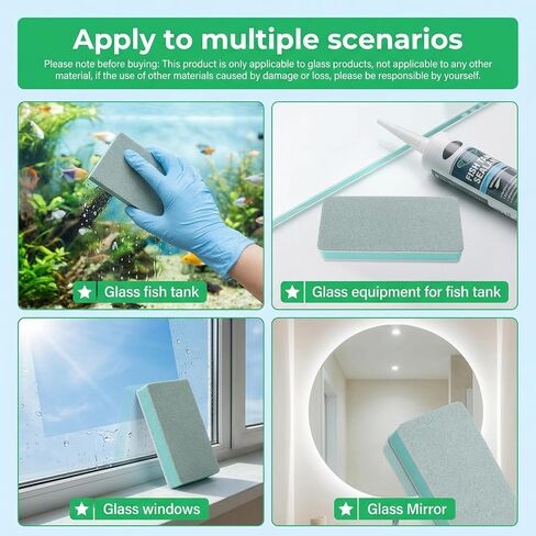 4-Pack Fish Tank Cleaning Tools - Double Sided Aquarium Sponge Brush - Glass Aquarium Scrubber Sponge - Surface Buildew Remover for Fish Tank - Non-Scratch EVA Pad in Kuwait