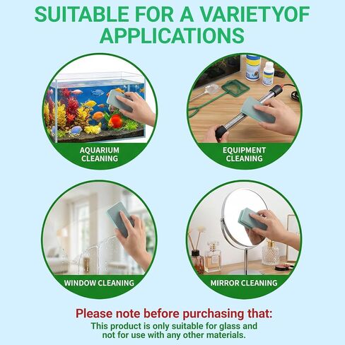 4-Pack Fish Tank Cleaning Tools - Double Sided Aquarium Sponge Brush - Glass Aquarium Scrubber Sponge - Surface Buildew Remover for Fish Tank - Non-Scratch EVA Pad in Kuwait