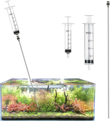 LINLAN 11.8-in Stainless Steel Aquarium Plant Fertilizer Injector Kit - Includes a Stainless Steel Long Needle and Two Syringes (5 ml + 20 ml) for use with Aquatic Plants. in Kuwait