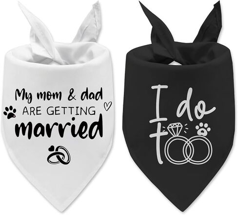 2 Packs My Parents are Getting Married and My Mom Said Yes Engagement Dog Bandana Bridal Shower Gift Pet Scarf for Large Medium Small Dogs Wedding Announcement Party Decorations Outfit in Kuwait