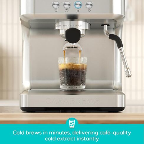 CASABREWS Ultra Pro Espresso Machine with Fast Heating, 20 Bar Espresso Maker with 3 holes steam wand, Customizable Brewing Temperature, Stainless Steel Cappuccino & Latte Coffee Machine for Home in Kuwait