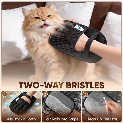 Upgraded Pet Hair Removal Glove – Electrostatic Five‑Finger Design – Effortlessly Removes Dog & Cat Hair from Couch, Carpet, Car Seats, Bedding & Laundry – Reusable & Washable in Kuwait