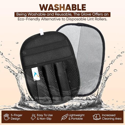 Upgraded Pet Hair Removal Glove – Electrostatic Five‑Finger Design – Effortlessly Removes Dog & Cat Hair from Couch, Carpet, Car Seats, Bedding & Laundry – Reusable & Washable in Kuwait