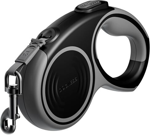 DOGNESS 16.4 Ft Retractable Dog Leash, Heavy Duty Great Leash for Dog up to 80 lbs, One Button Brake & Lock Anti-Slip Handle Tangle Free（Dark Grey） in Kuwait