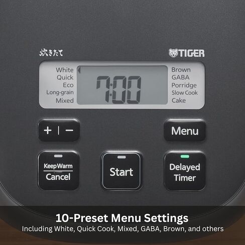TIGER JBS-A55U-KB 3-Cup (Uncooked) Micom Rice Cooker and Warmer with Non-Stick Ceramic Coated Inner Pot and 10 Auto-Cook Settings, Black in Kuwait