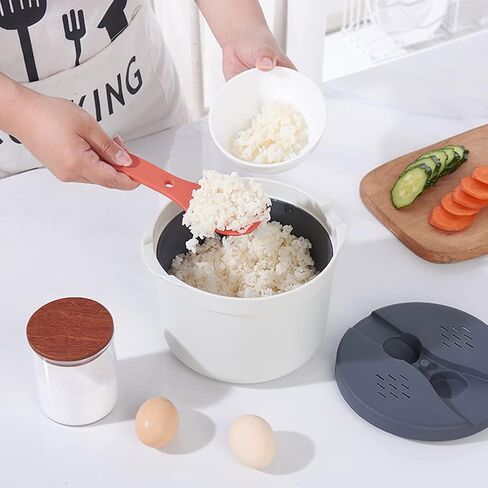 جهاز طبخ الأرز في الميكروويف، جهاز طبخ المعكرونة بالبخار في الميكروويف سعة 2 لتر، جهاز طبخ الأرز في الميكروويف من مادة PP للطعام، مجموعة مصفاة وأواني الطهي بالبخار، 4 قطع (اللون: برتقالي)، 22351076 in Kuwait