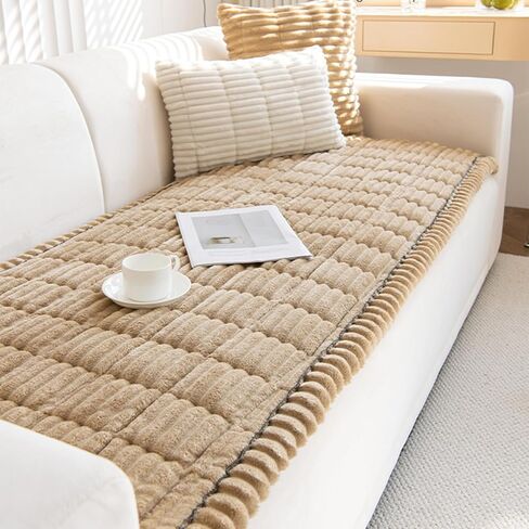 Pet Couch Cover Dogs Washable Non-Slip Couch Protector Fuzzy Cat Sofa Covers for 3 Cushion Sofa Pet Friendly Couch Protector Dog Mat for Couches and Sofas Coffee, 27.6 x 59.06 in Saudi Arabia
