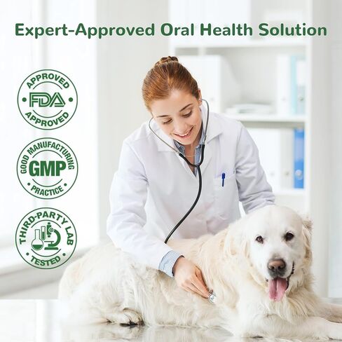 Dog Teeth Cleaning Powder, Dog Dental Powder for Tartar Remove & Plaque Off, Fresh Breath for Dogs with Natural Plant Blend, Enzymes and Probiotics, 150g in Kuwait