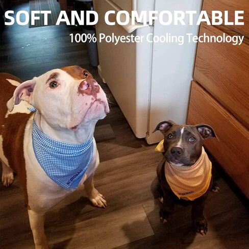 Instant Cooling Bandana - 4 Pack Reusable Ice Towel Scarf, Summer Heat Relief Pet Wrap Kerchief Accessories for Dogs & Cats Outdoor Use, 15.8"x 15.8"x 23" in Kuwait