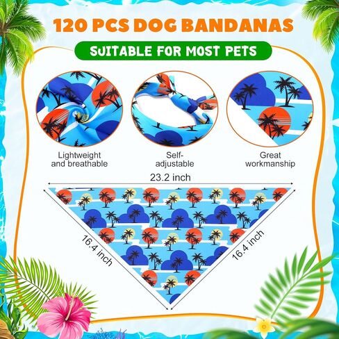 Sanwuta 120 Pcs Dog Bandana Bulk for Groomers Summer Triangle Bandana with Fruit Patterns Soft and Adjustable Holiday Kerchief Scarf for Small Medium Large Dogs Cats Pets Grooming in Kuwait