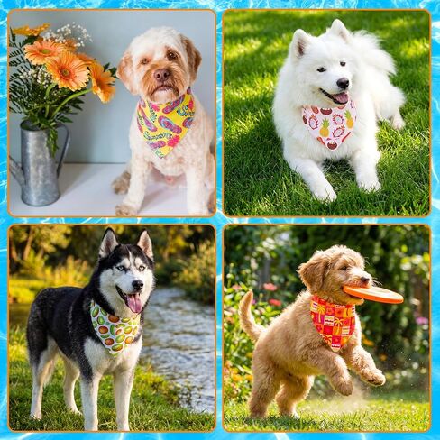 Sanwuta 120 Pcs Dog Bandana Bulk for Groomers Summer Triangle Bandana with Fruit Patterns Soft and Adjustable Holiday Kerchief Scarf for Small Medium Large Dogs Cats Pets Grooming in Kuwait