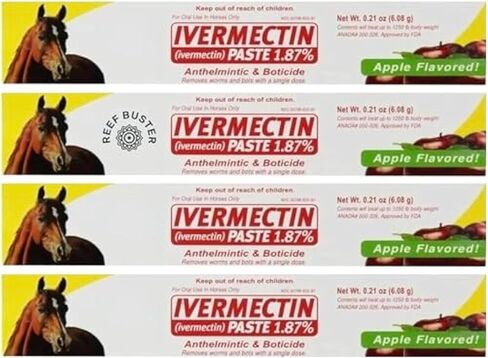أنابيب Durvet Ivermectin 6.08 جرام (4 عبوات) متضمنة ملصق، أبيض in Kuwait