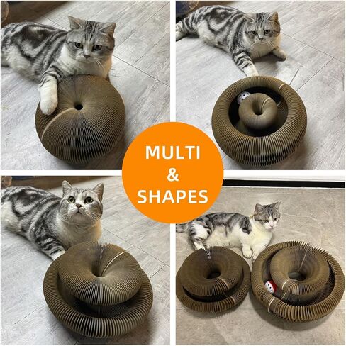 2 Pcs Kitty Kurls Cat Toy Magic Organ Cat Scratching Board, Foldable & Reversible Infinity Style Interactive Kitty Kurlz Cat Scratcher for Indoor Cats Twisty Paws Cat Toys, Kitten Cats Accordion Toy in Kuwait