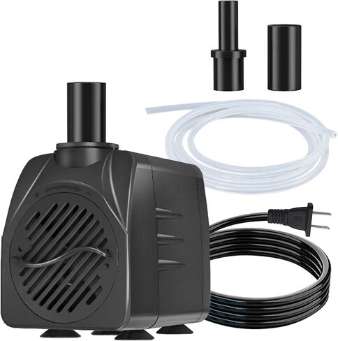 SongLong 200GPH(750L/H) 9.9ft Power Cord Submersible Pump, Water Fountain Pump with 5.3ft Lift for Ponds, Water Fountains, Aquariums & Hydroponics. in Kuwait