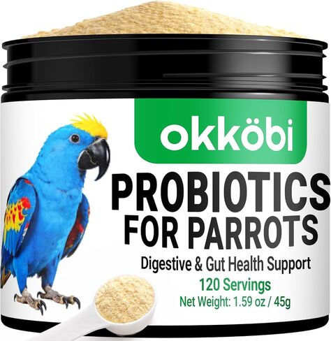 Avian Probiotics for Birds & Parrots – Digestive & Gut Health Support Powder with Prebiotics (FOS), 6-Strain Formula for Parrots & Pet Birds (120 Servings) in Kuwait