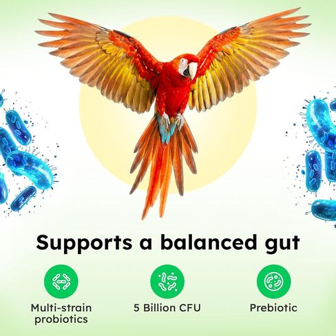 Avian Probiotics for Birds & Parrots – Digestive & Gut Health Support Powder with Prebiotics (FOS), 6-Strain Formula for Parrots & Pet Birds (120 Servings) in Kuwait