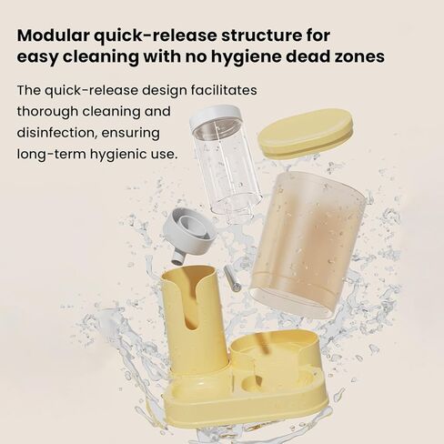 2 in 1 Hamster Water Bottle, Automatic Feeder, No Drip Small Animal Water Dispenser Food Bowl for Syrian Dwarf Hamsters, Gerbils, Mouse, Hedgehog, Hamster Cage Accessories (Gray) in Saudi Arabia