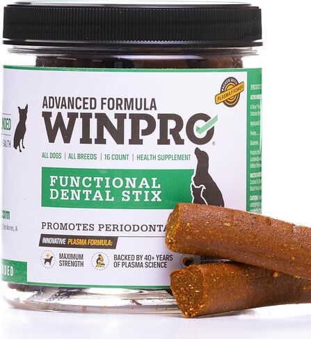 WINPRO Pet، عصا أسنان وظيفية للكلاب، 16 عصا، أعواد مضغ للكلاب تعمل بالبلازما تعزز صحة اللثة واللثة in Kuwait