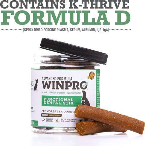 WINPRO Pet، عصا أسنان وظيفية للكلاب، 16 عصا، أعواد مضغ للكلاب تعمل بالبلازما تعزز صحة اللثة واللثة in Kuwait