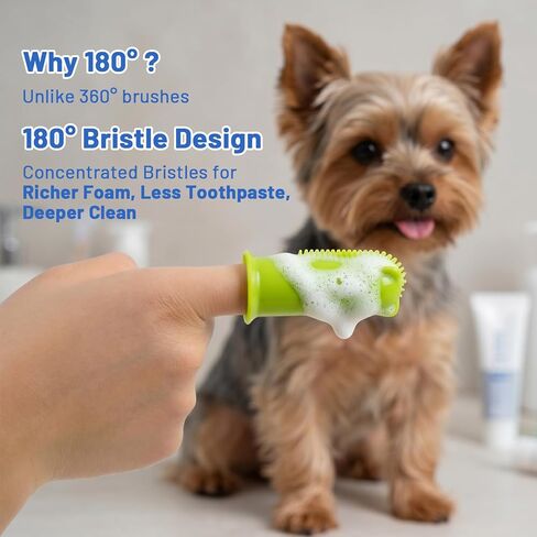 2-Pack Dog Finger Toothbrush, 180° Finger Toothbrush for Dogs Silicone & Cat Tooth Brush for Teeth Cleaning & Dental Care, Dog Tooth Brushing Kit for Medium & Large Pets in Kuwait