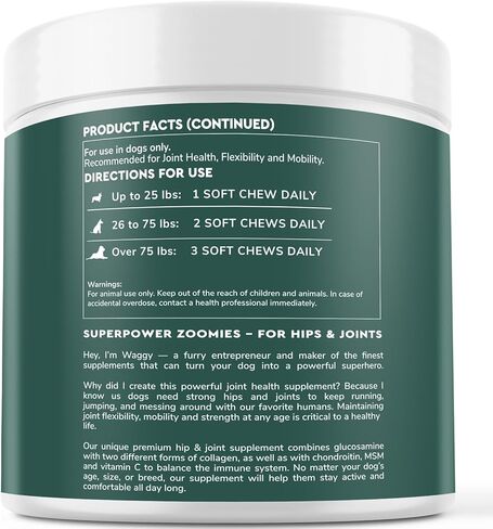 Premium Glucosamine For Dogs – Advanced Hip & Joint Supplement With Glucosamine Chondroitin For Dogs Flexibility, Mobility & Relief – Hip & Joint Supplement With Collagen & MSM – 120 Chews in Kuwait