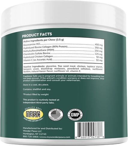 Premium Glucosamine For Dogs – Advanced Hip & Joint Supplement With Glucosamine Chondroitin For Dogs Flexibility, Mobility & Relief – Hip & Joint Supplement With Collagen & MSM – 120 Chews in Kuwait