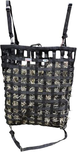 Tahoe Patented 4-Sided Slow Feed Hay Bag with Super Tough Bottom – 2"x2" Openings, Easy-Fill Plastic Ring Top, Holds 4 Flakes, Reinforced Nylon, Dust-Draining Design, 1-Year Warranty in Kuwait