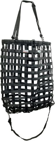 Tahoe Patented 4-Sided Slow Feed Hay Bag with Super Tough Bottom – 2"x2" Openings, Easy-Fill Plastic Ring Top, Holds 4 Flakes, Reinforced Nylon, Dust-Draining Design, 1-Year Warranty in Kuwait