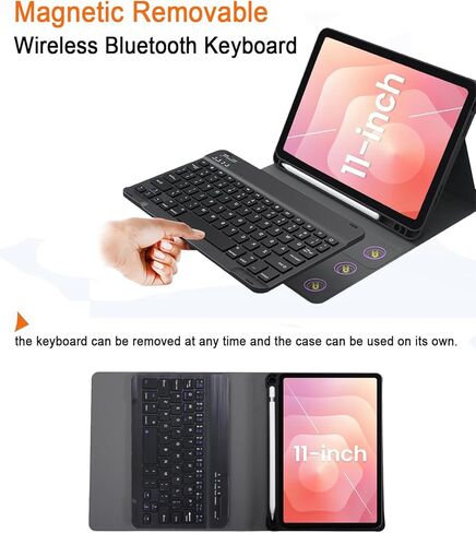 حافظة لوحة المفاتيح لجهاز iPad 9/8/7th الجيل 10.2 بوصة 2019/2020/2021 حامل قلم رصاص مدمج iPad 10.2 بوصة غطاء مع لوحة مفاتيح بلوتوث لاسلكية الموديل: A2602/A2603A2270/A2428/A2197/A2198/A2200 in Saudi Arabia