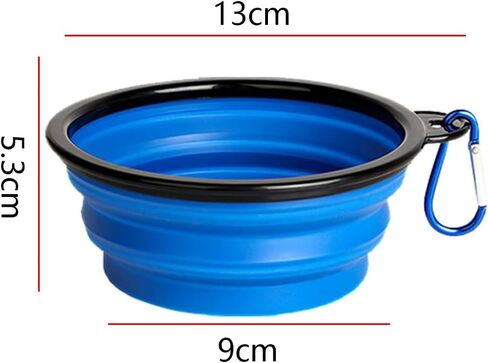 Collapsible Pet Travel Bowls with Carabiners – Portable Collapsible Dog and Cat Bowl for Home,Camping, Hiking, and Walking – Leak-Proof, BPA-Free TPE Material 350ml Blue in Kuwait
