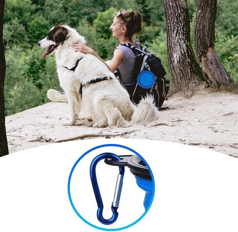 Collapsible Pet Travel Bowls with Carabiners – Portable Collapsible Dog and Cat Bowl for Home,Camping, Hiking, and Walking – Leak-Proof, BPA-Free TPE Material 350ml Blue in Kuwait
