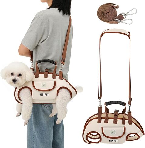 DZ Duozhan Dog Lift Harness for Small Dogs, Full Body Support Sling with Adjustable Handle for Senior Injured Disabled Pets, Hands-Free Shoulder Pet Carrier (Black, Medium) in Saudi Arabia