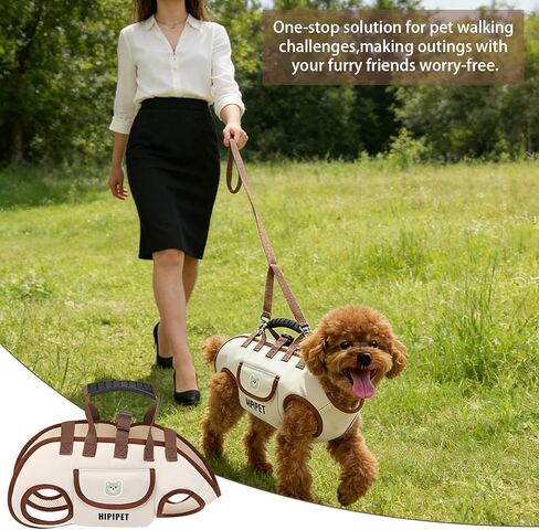DZ Duozhan Dog Lift Harness for Small Dogs, Full Body Support Sling with Adjustable Handle for Senior Injured Disabled Pets, Hands-Free Shoulder Pet Carrier (Black, Medium) in Saudi Arabia