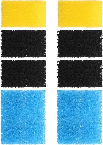 Replacement Aquarium Filter Sponge, Fish Tank Filter Replacement Parts, Including 2 x Coarse Sponge, 2 x Fine Sponge & 4 x Carbonized Sponge, for 40-150 Gal in Kuwait