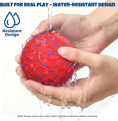 Fsitego Dog Balls: Interactive Dog Ball Auto Rolling - Interactive Dog Toys for Aggressive Chewers - Bouncy & Throwable, Type-C Rechargeable, Washable, for Small & Medium & Large Dogs – Red in Kuwait