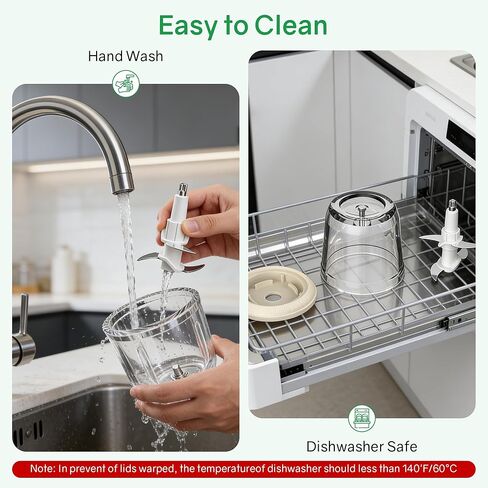 Baby Food Maker with Glass Bowl and Stainless Steel Blades, Small 300W Electric Food processor Vegetable Chopper for Home Kitchen, Baby Food Puree Blender for Fruit, Meat, 20oz, White in Kuwait
