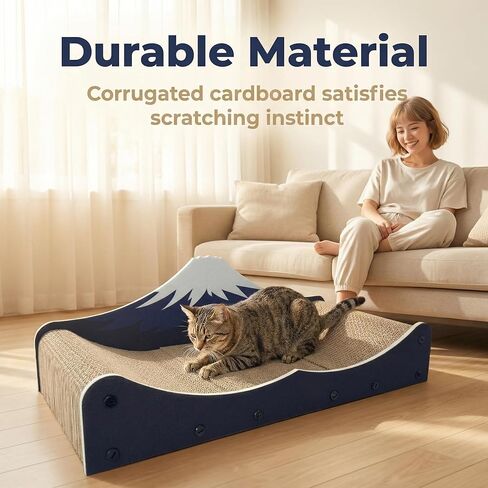 Cat Scratcher Bed Wear-Resistant Large Cats Scratching Bed Sofa Long Lasting Scartching Pads for Indoor Cats, Furniture Protector,Dual-Purpose-Scratch Claws and Sleep,The Shape of Mountains in Kuwait