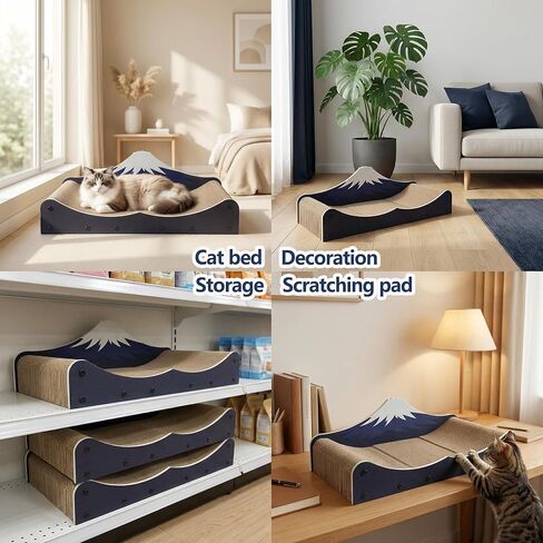 Cat Scratcher Bed Wear-Resistant Large Cats Scratching Bed Sofa Long Lasting Scartching Pads for Indoor Cats, Furniture Protector,Dual-Purpose-Scratch Claws and Sleep,The Shape of Mountains in Kuwait