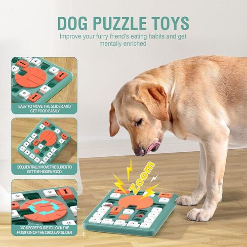 Dog Puzzle Toys, Treat Dispensing Dog Enrichment Toys for IQ Training and Brain Stimulation, Interactive Mentally Stimulating Toys as Gifts for Puppies, Cats, Dogs (L-Level 4) in Kuwait