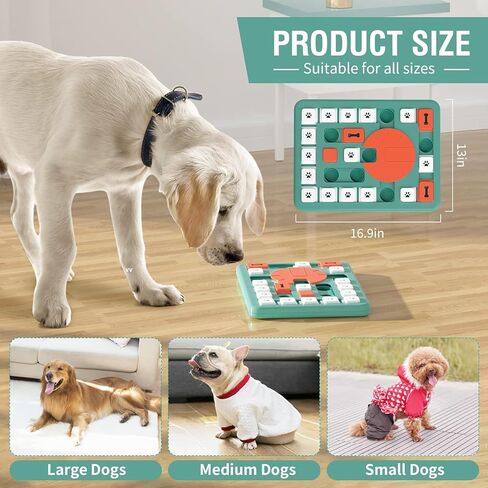 Dog Puzzle Toys, Treat Dispensing Dog Enrichment Toys for IQ Training and Brain Stimulation, Interactive Mentally Stimulating Toys as Gifts for Puppies, Cats, Dogs (L-Level 4) in Kuwait
