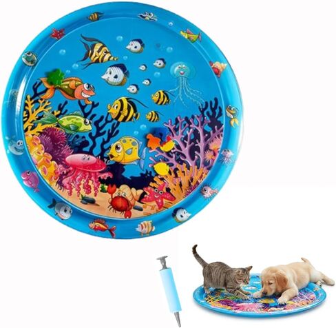 Dog Cat Water Mat,Pet Dog Cat Play Mat/Water Play Mat,Thickened Leak-Proof PVC Water Mat for Cats —Ldeal for Kittens and Puppies Toy,Durable and Easy to Clean, Suitable for All Types of Young Pets. in Kuwait