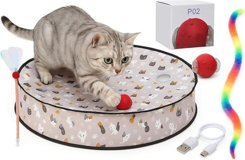3-in-1 Cat Toys & Grooming Kit – Interactive Flappy Bird Toy, Automatic Rolling Ball & Pet Hair Remover Glove – Indoor Exercise, Boredom Relief & Shedding Control for Cats & Kittens in Kuwait