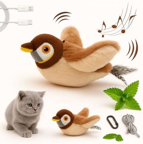 3-in-1 Cat Toys & Grooming Kit – Interactive Flappy Bird Toy, Automatic Rolling Ball & Pet Hair Remover Glove – Indoor Exercise, Boredom Relief & Shedding Control for Cats & Kittens in Kuwait