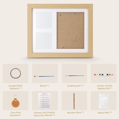 Pet Memorial Gift Set – Dog & Cat Paw Print Kit with Wood Frame, Paw-Shaped Keychain, Air-Dry Clay, Acrylic Paint, and Tools for DIY Pet Keepsake, Perfect for Dog Lovers, Cat Owners & Animal Fans in Kuwait