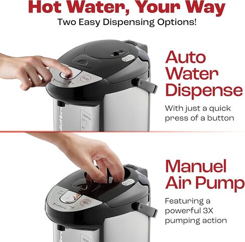 Premium 4 QT Hot Water Boiler and Warmer With auto dispense and Manual Pump, Quick Heatup and Keep-Boil Function for Instant On-Demand Hot Water Anytime, Boil-Dry Protection, ETL Approved in Kuwait
