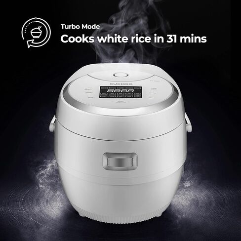 الوقواق CR-1020F | 10 أكواب (غير مطبوخة) من ميكوم لطهي الأرز | 16 خيارًا للقائمة: الأرز الأبيض والأرز البني والمزيد، وعاء داخلي غير لاصق، مصمم في كوريا | أبيض (متجدد) in Kuwait